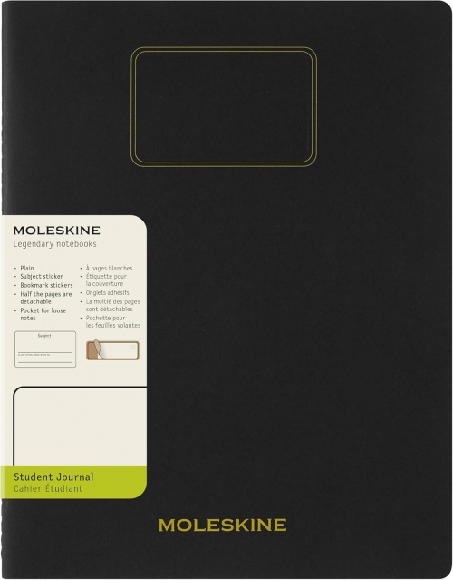 Zeszyt Moleskine Student Cahier XXL (21.6X27.9 cm) Gładki Czarny (Moleskine Student XXL Plain Black Soft Cover) - 8056999276898